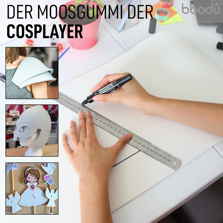Roll Eva Foam 5mm Weiss Farbe | Moosgummi 5mm Dicke | Grösse 150cm x 32cm, Dichte 80 kg/m3 | Eva Foa