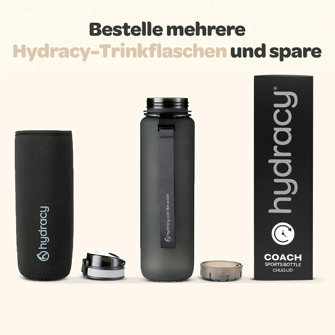 Hydracy Trinkflasche mit Fruchteinsatz - 500ml Wasserflasche - BPA-freie Trinkflasche mit Zeitmarkie