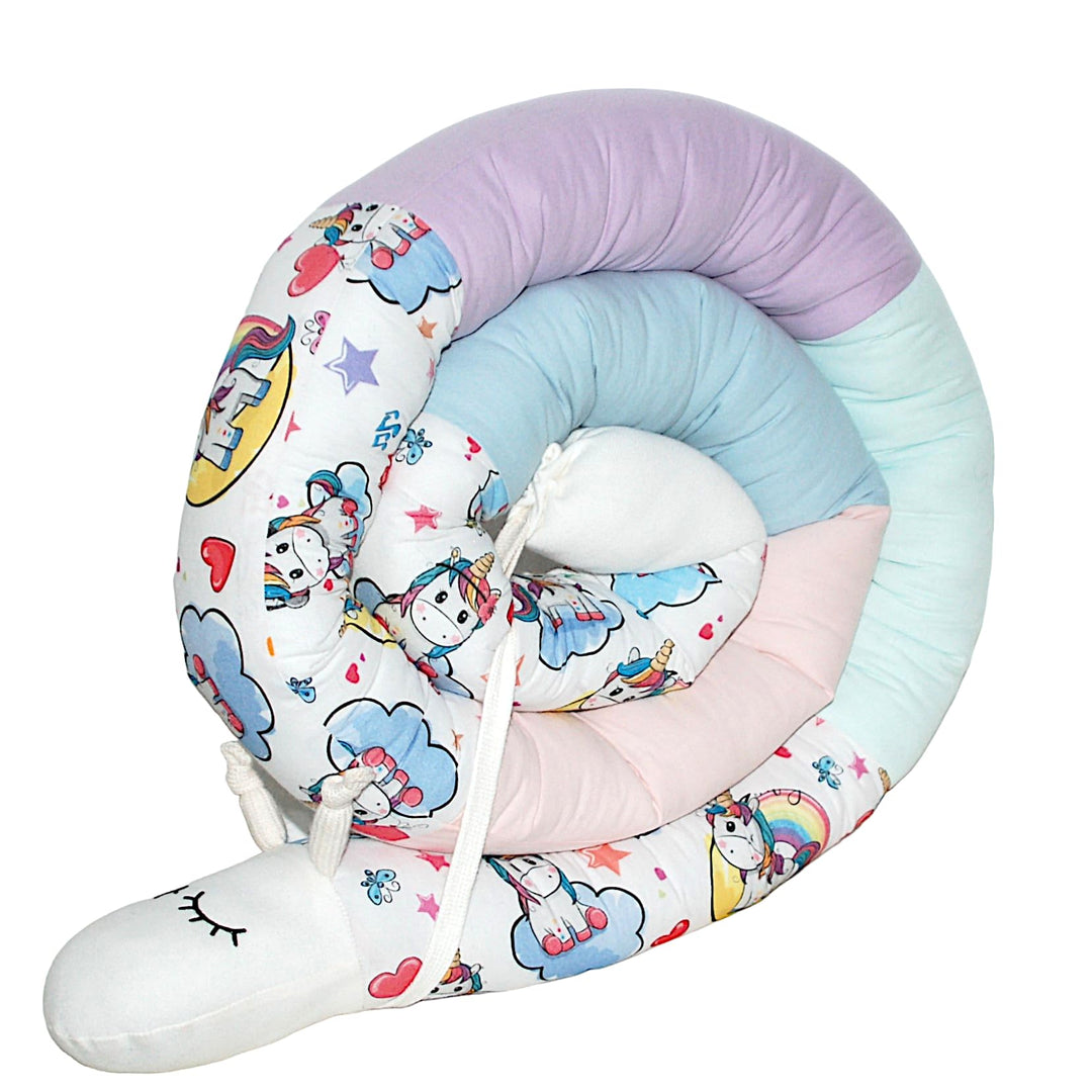 Bettschnecke/Bettschlange XXL (Motiv Einhorn 1) Länge 250cm**Seitenschläferkissen, Stillkissen, Einh