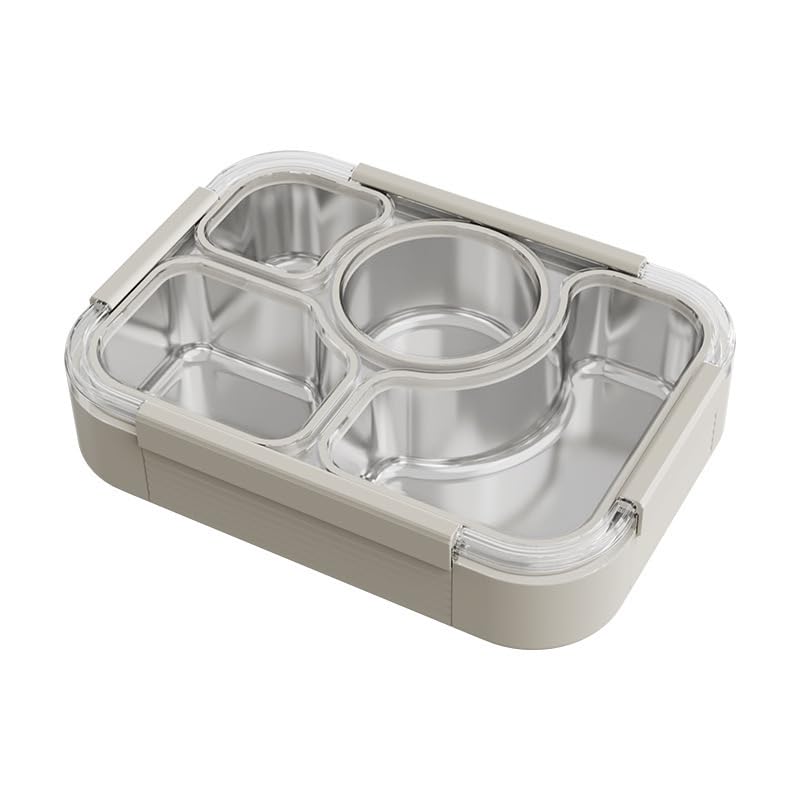 Brotdose Metall mit Trennfächern - Frühstückbox und Essensbox aus Edelstahl 304 1000 ml für Schule,