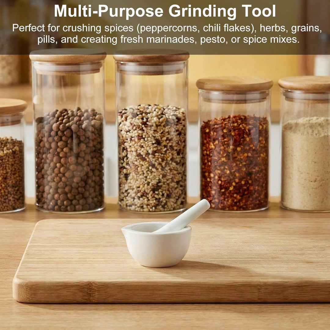 2 Sets Mörser mit Stössel, 60ml kleiner Mörser Zum Gewürze, Kräuter, Knoblauch, Nüssen, Für Küche un