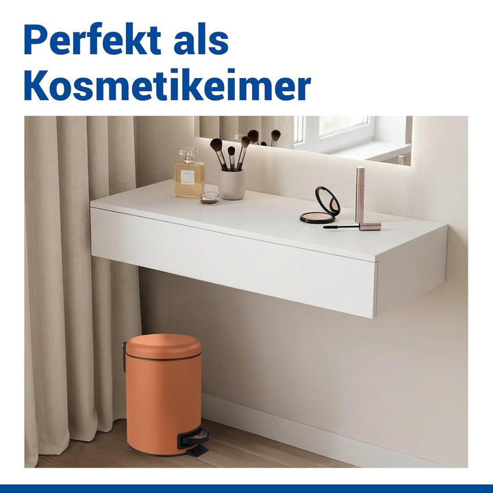WENKO Treteimer Mod. Leman, 3 Liter, mit herausnehmbarem Einsatz, aus lackiertem Stahl, 17 x 25 x 22