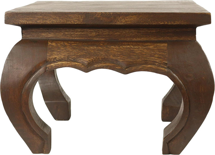 Oriental Galerie Opiumtisch Dunkelbraun - 35cm Beistelltisch Tischchen Hocker Blumenhocker Akazienho