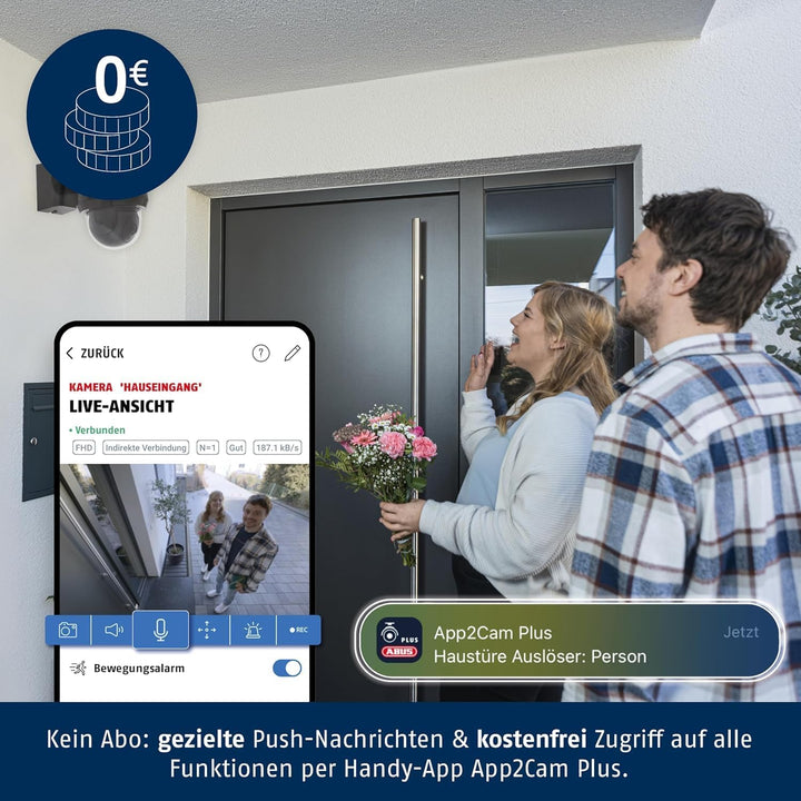 ABUS SmartLook Schwenken & Neigen, 2er Set - 4K Überwachungskamera für aussen mit WLAN, Bewegungserk