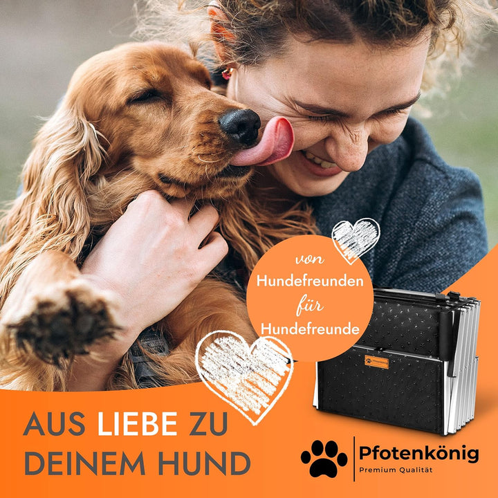 PFOTENKÖNIG® Hundetreppe Auto [bis 70kg] - ultraleichte Premium Hunderampe Auto klappbar - Einstiegs