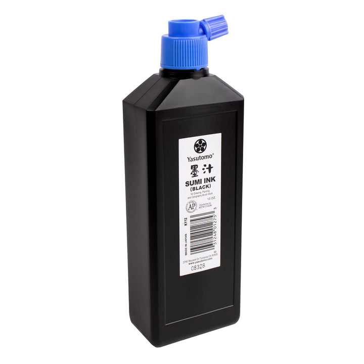 Yasutomo KY12 Permanent Liquid Sumi Tinte, 12 oz Flasche, 20 cm Höhe, 3,8 cm Breite, 7 cm Länge, Sch