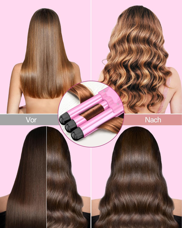 Lockenstäbe 3 Fässer für Grosse, Welleneisen für haare, lockenstab 3 fässer-Beach waves lockenstab T