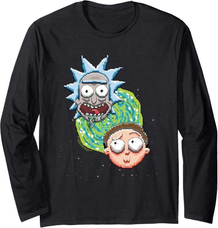 Rick and Morty Pixelated Portal Langarmshirt