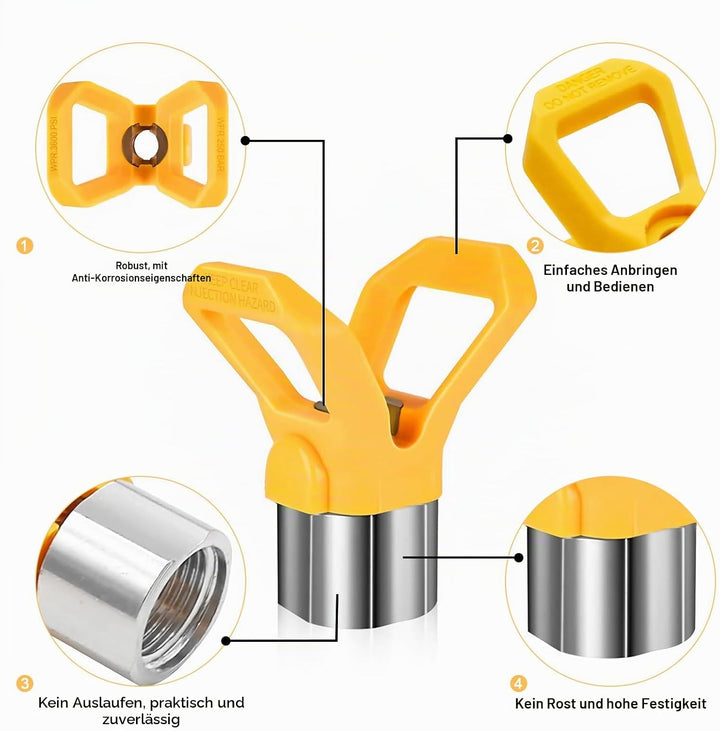 Airless Düse mit Spitzendichtung, Reversible Sprühspitzen, Düsenspitzen für Airless-Farbspritzgeräte