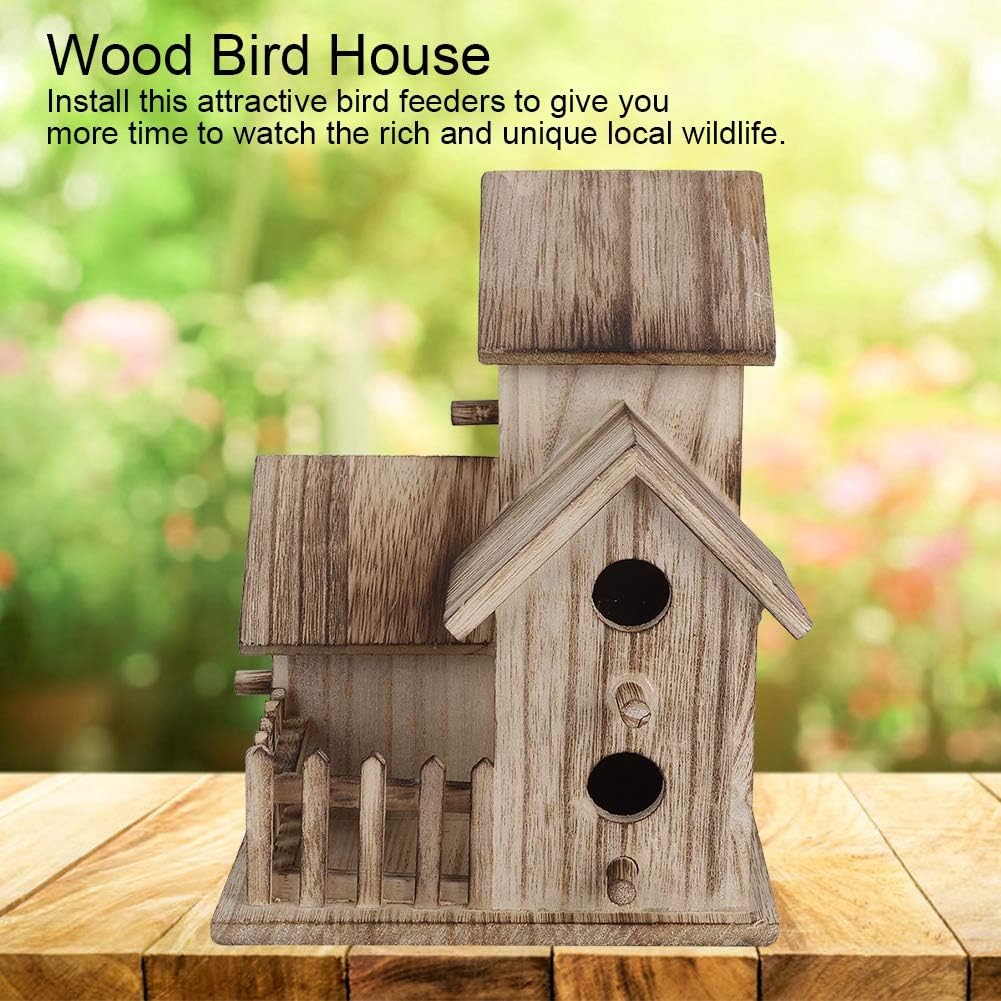 Vogelhaus aus Holz, Kleiner Hängender Vogel-Nistkasten, Outdoor-Garten-Vogelhaus-Haustierbedarf Deko