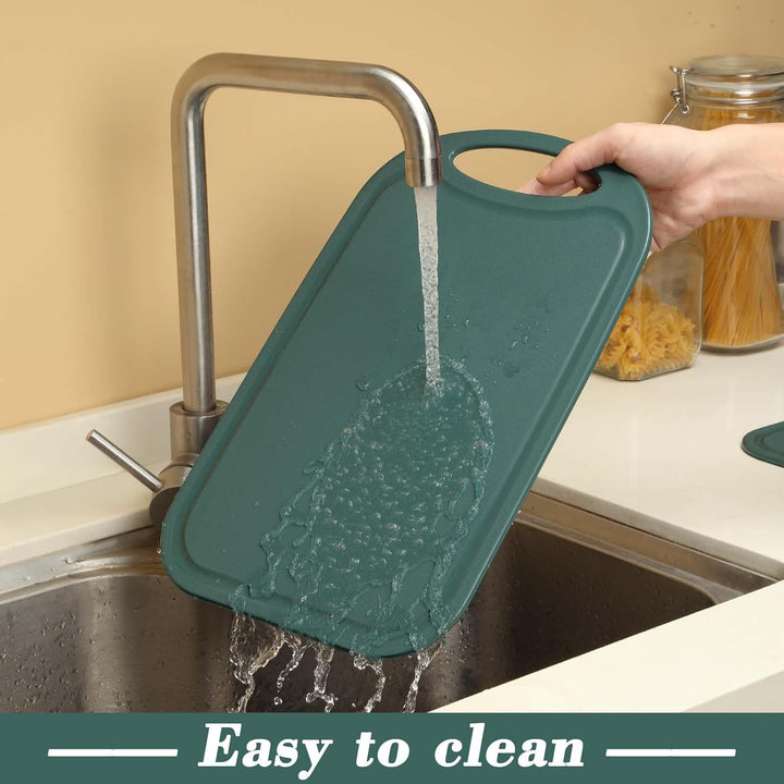 Schneidebrett Kunststoff, Hunnycook 3-tlg Schneidebrett Set mit Saftrillen und rutschfeste Griffe, A