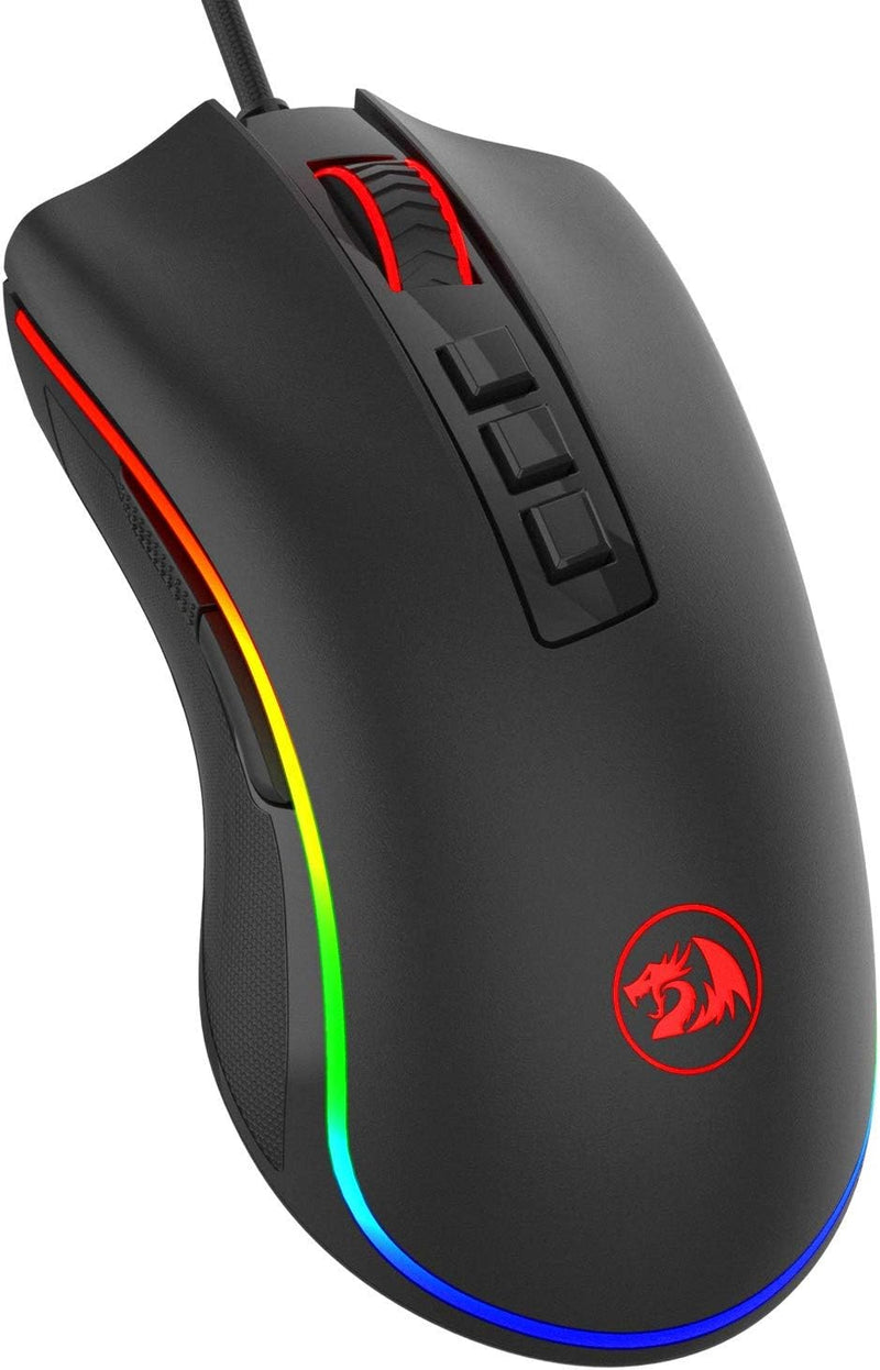 Redragon M711 Cobra Gaming Maus mit 16,8 Millionen RGB-Farben und Hintergrundbeleuchtung, 10.000 DPI