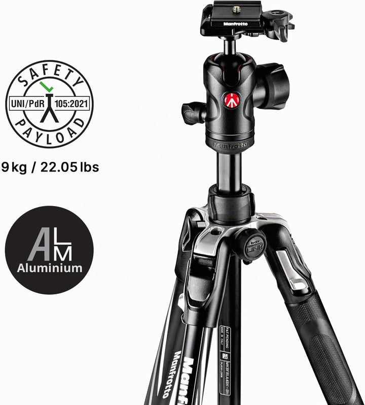 Manfrotto Befree Advanced Stativ mit Hebelverschluss, Reisestativ Kit mit Kugelkopf, tragbar und kom