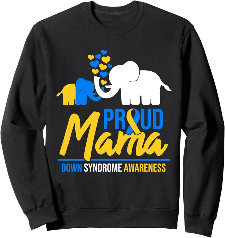Stolze Mama Mum Welt-Down-Syndrom-Awareness-Tag Elefant T21 Sweatshirt