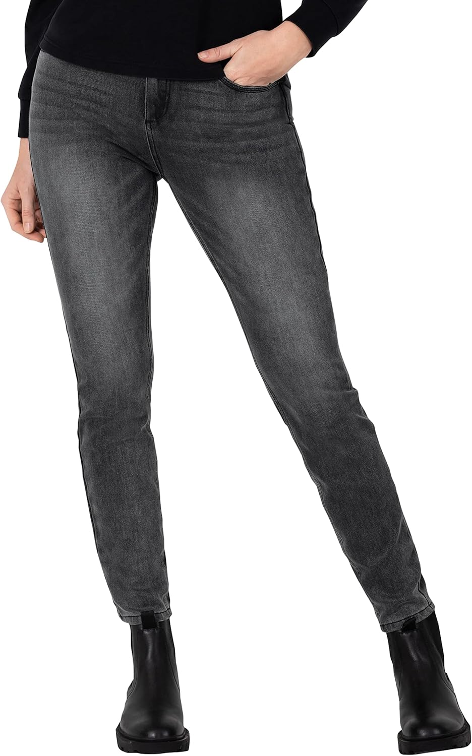 Timezone Damen Tight Aleenatz Womenshape Jeans 25W / 28L Vulcano Grey Wash, 25W / 28L Vulcano Grey W