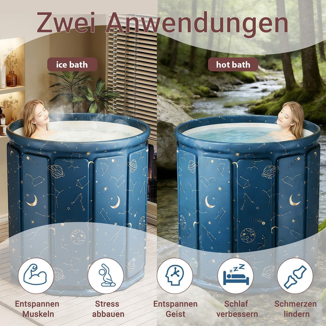 Tragbare Faltbare Badewanne Erwachsene,Rutschfestes Gross Mobile Badewanne Erwachsene,Outdoor Freist