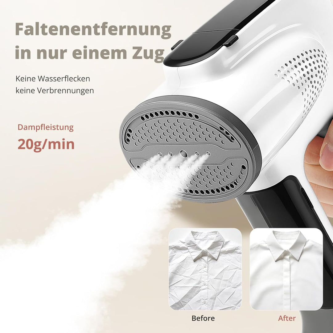 Steamer Dampfglätter mit Saugfunktion, 3000Pa Saugleistung Grosser Abnehmbar Wassertank Tragbares Re