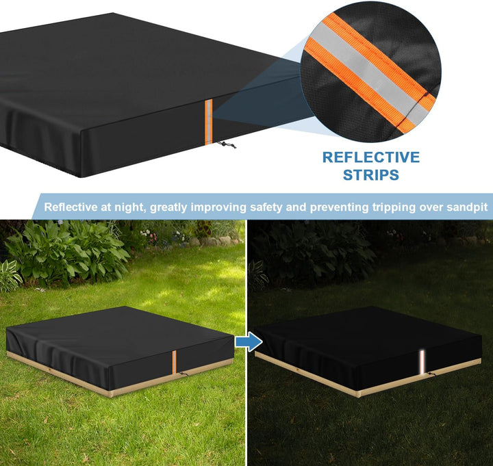 VANSHEIM Sandkasten Abdeckplane 150x150x20cm Plane Sandkasten Abdeckung Plane Sandbox Abdeckung für