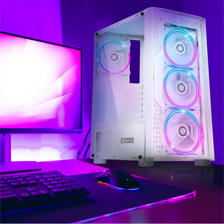 EMPIRE GAMING - PC-Gehäuse für Gamer Diamond – ARGB Medium Tower ATX/ITX – Plexiglasfront und Seiten
