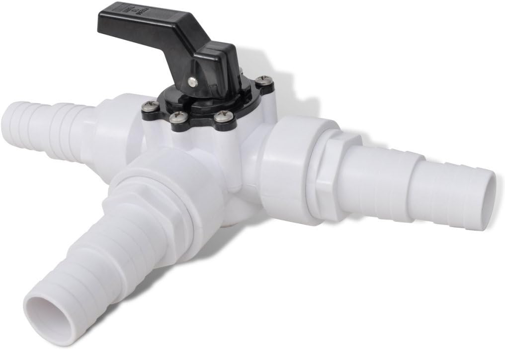 Festnight Bypass Set für Poolheizung aus 3-Wege Ventil T-Verbinder Stahlklemmen Rohrverschraubungen