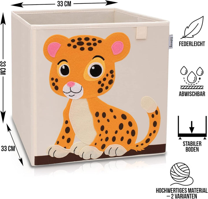Aufbewahrungsbox im 3er Set Koala, Löwe und Tiger I Dreierpack Spielzeugbox mit Tiermotiv passend fü