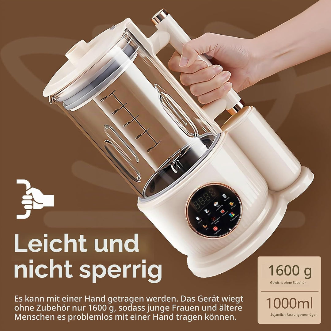 Nussmilchmaschine, Wandbrechender Maschine 1500 ml Automatische Sojamilch Maschine Smoothie und Saft