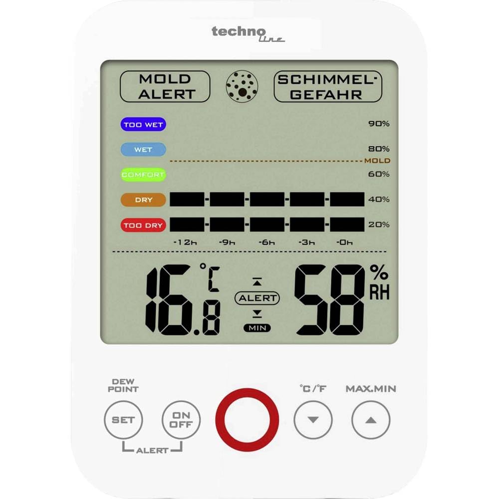 Technoline Temperaturstation WS 9422 mit Innentemperatur- und Innenluftfeuchteanzeige sowie Schimmel