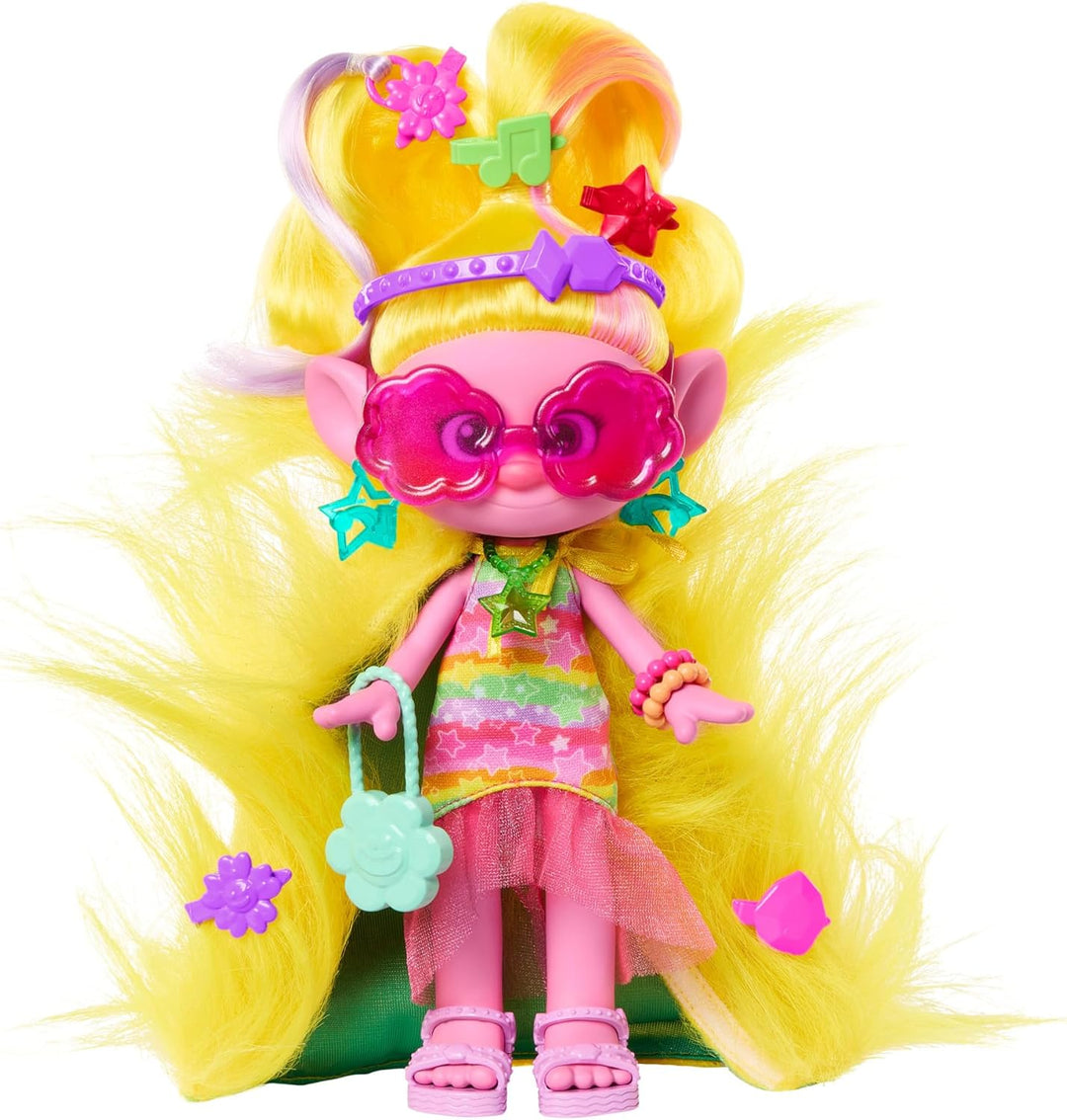DREAMWORKS TROLLS Gemeinsam Stark – Hairsational Reveals Viva-Modepuppe, 15 Haar- und Modeaccessoire