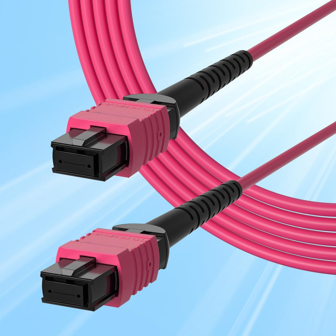 10Gtek MPO to MPO, Multimode OM4 50/125μm, 8-Core, Polarity B (for QSFP+/QSFP28 Transceiver)-5 Meter