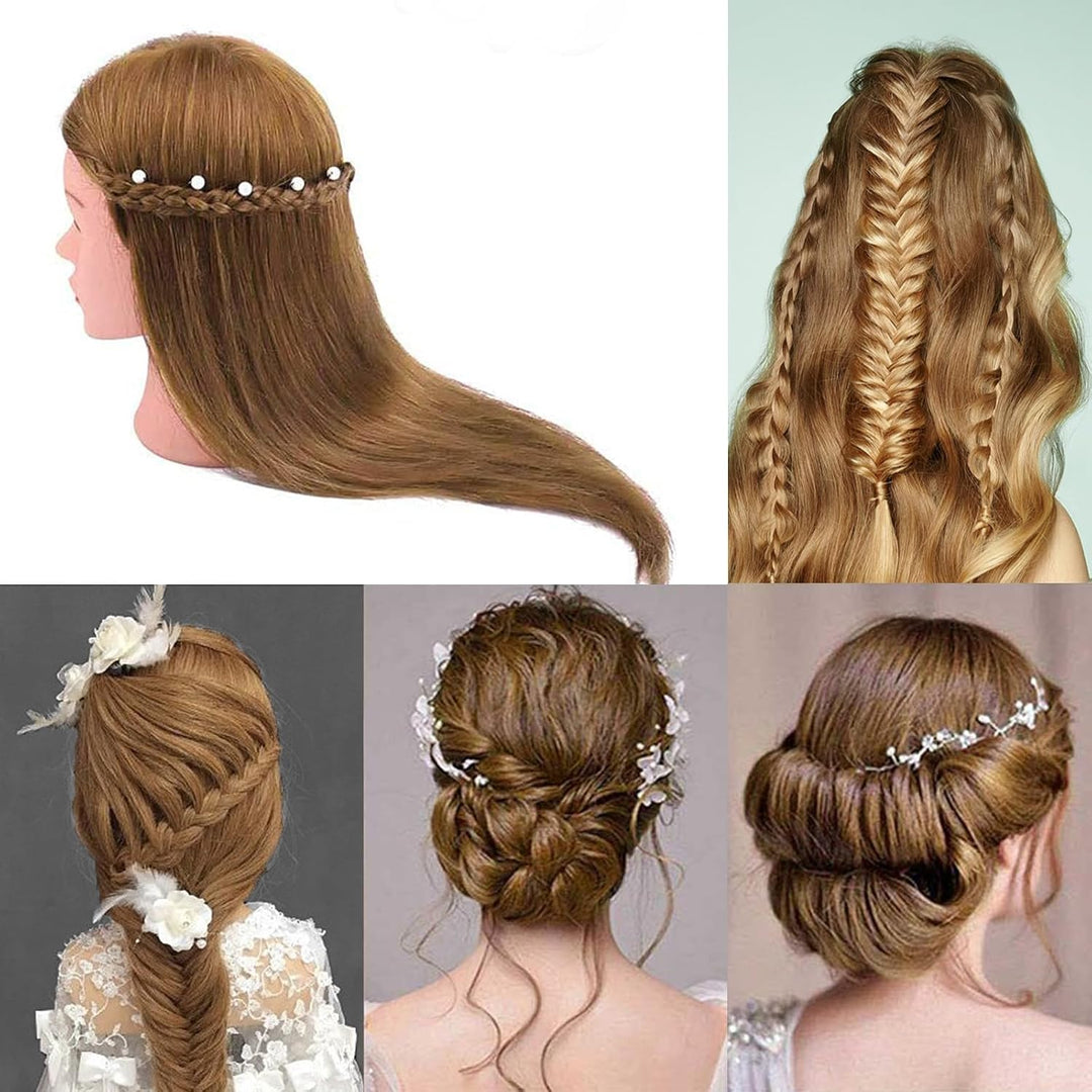 Frisierkopf Echthaar, TopDirect 18 Zoll 45 cm Übungskopf 100% Echthaar Cosmetology Mannequin Puppenk
