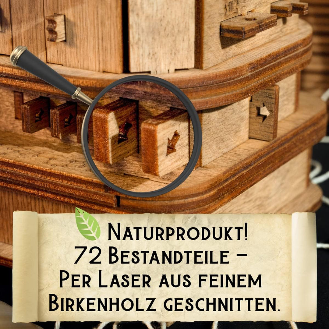 iDventure Cluebox - Davy Jones Locker - Escape Room Spiel - 3D Holzpuzzle - Geldgeschenk Puzzlebox -