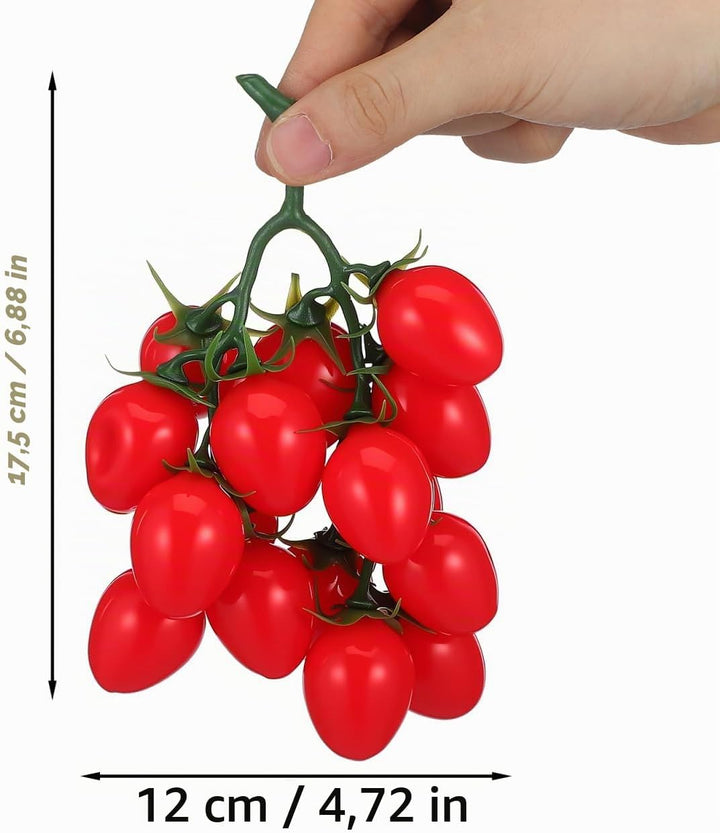 IMIKEYA 3er Set Künstliche Kirschtomaten Lebensechte Gefälschte Tomaten künstliches Obst Dekoration