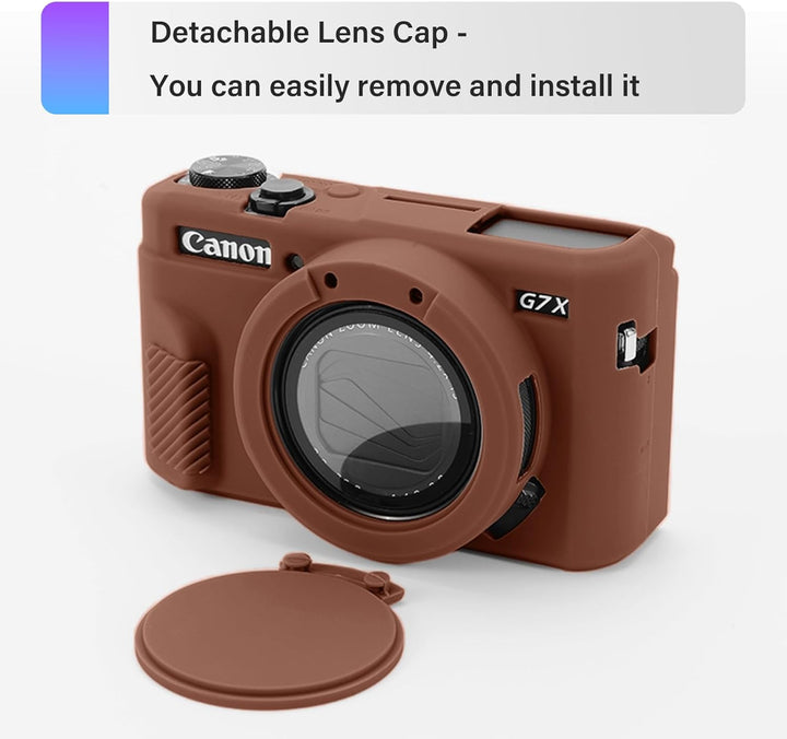 G7X II Kameratasche & LCD-Displayschutz-Zubehör-Set, weiche Silikonhülle für Canon Powershot G7X Mar