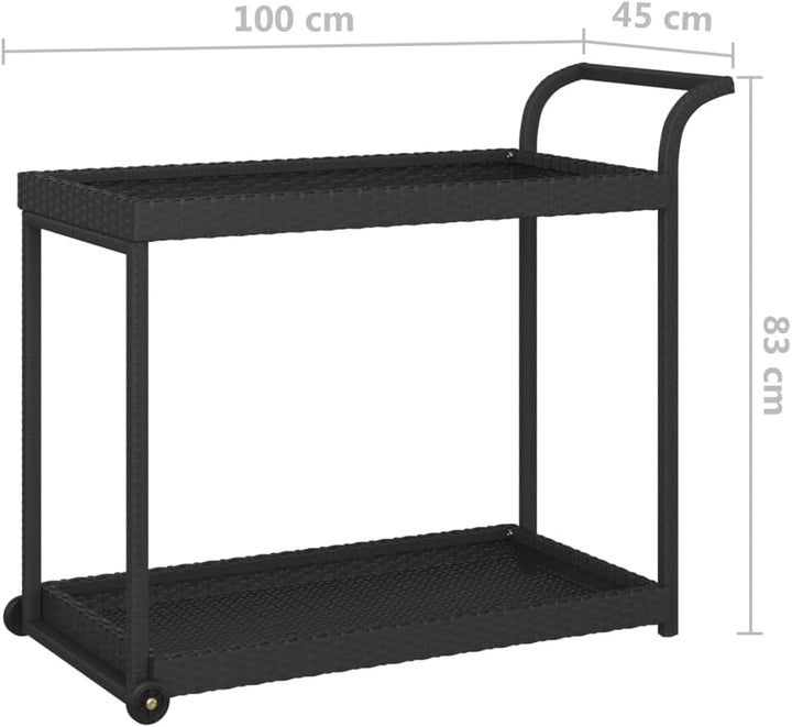 vidaXL Barwagen mit 4 Rollen Servierwagen Teewagen Küchenwagen Beistellwagen Arbeitswagen Gartenwage