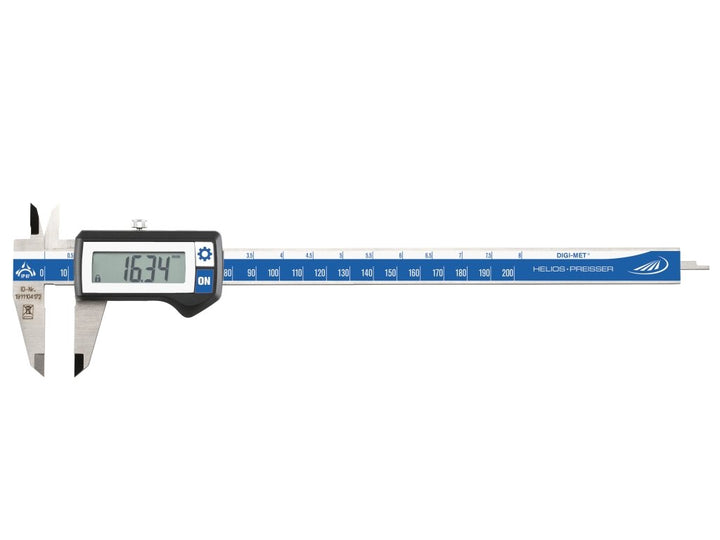 HELIOS-PREISSER Preisser Digitaler Taschenmessschieber eckiges Tiefenmass 200 x 50 mm 1326418 Blau,