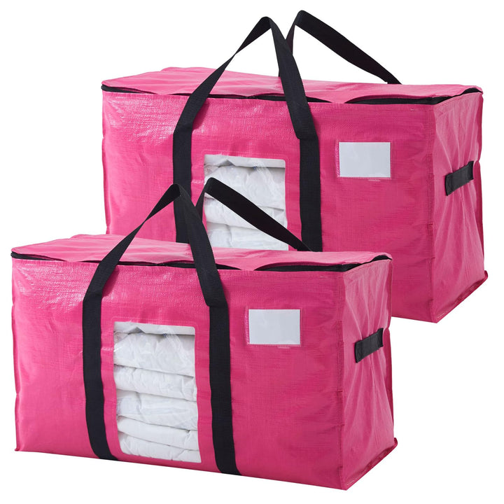 2er-Pack 100L extra grosse Aufbewahrungstasche, rosa Umzugstasche Wasserabweisendes Camping-Verpacku
