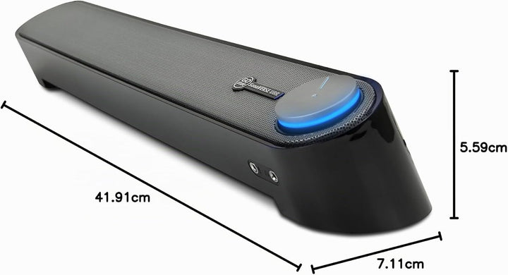GOgroove Soundbar für PC Lautsprecher für Computer: Tragbarer 2.0 Stereo Speaker mit Eingebauten Sou