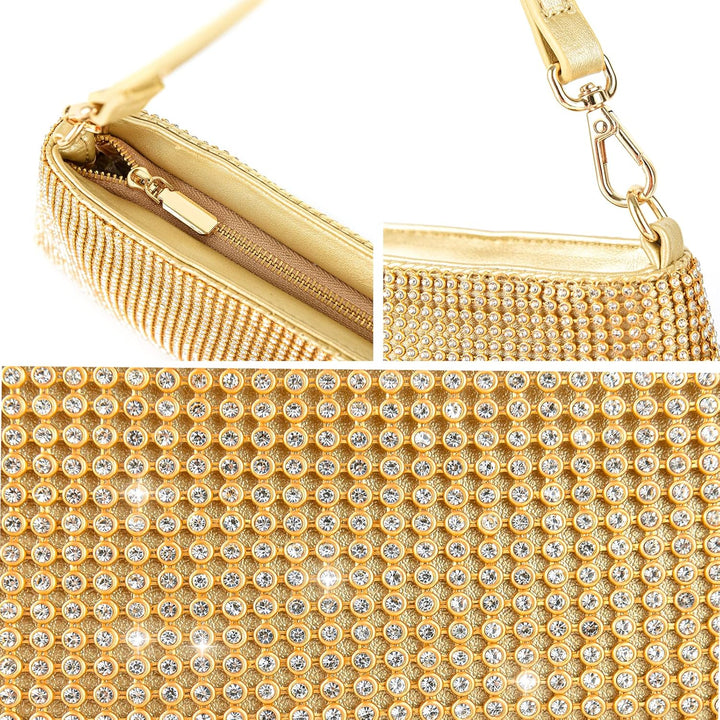 Valleycomfy Damen Clutch Elegante Brauttasche Diamant Handtasche Hochzeit Abendtasche Klatsch Tasche