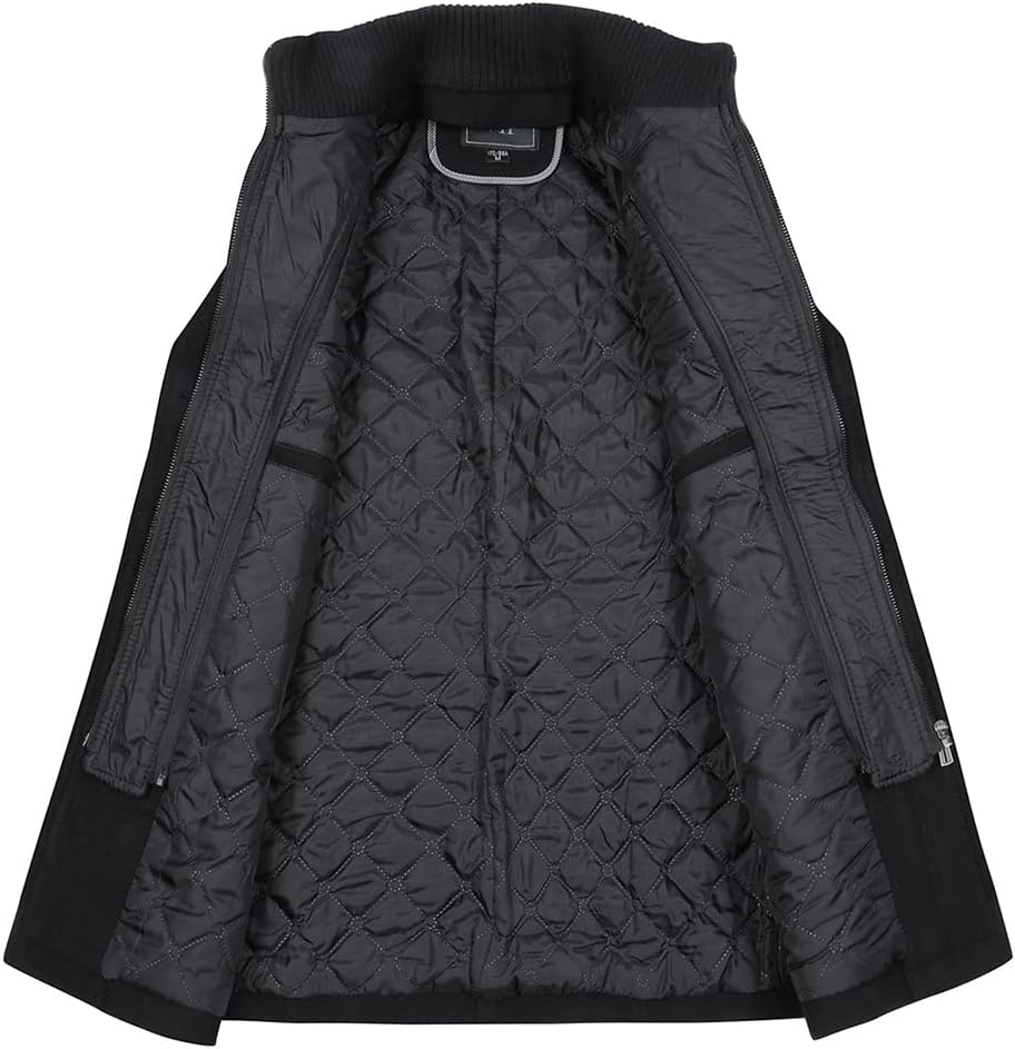 YOUTHUP Herren Wollmantel Dick Winter Kurzmantel Regular Fit Wintermantel Freizeit Herrenmantel Über