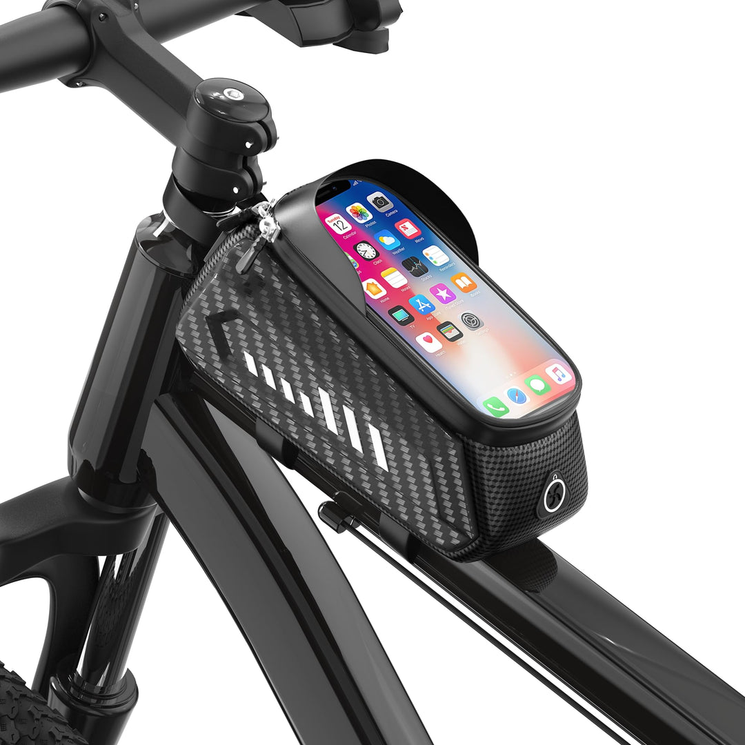 VARUN Fahrrad Rahmentasche, Fahrradtasche Rahmen Wasserdicht mit TPU Sensitivem Touchscreen, Rahment
