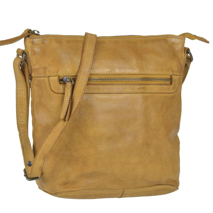 Bear Design Damen Tasche Ledertasche Umhängetasche Schultertasche 30x27cm Ocker gelb