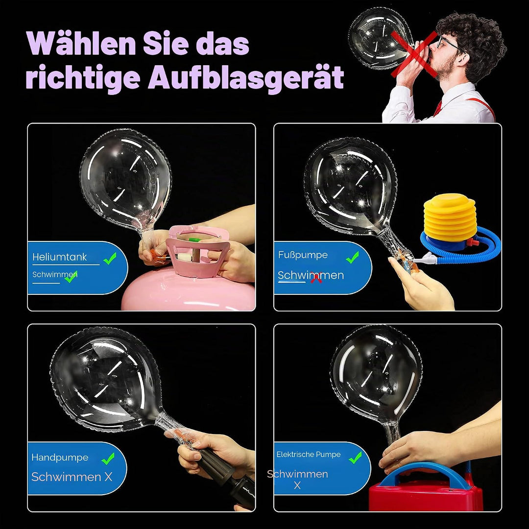 Leuchtende Luftballons, 7 Packungen 20 Zoll Valentinstag Bobo Luftballons mit 10ft LED Lichterketten