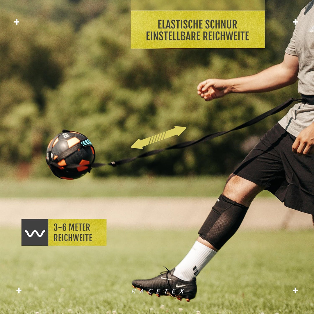 Racetex Fussballtrainer mit Schnur [EINSTELLBARE LÄNGE] - Das perfekte Trainingsgerät für Fussballer