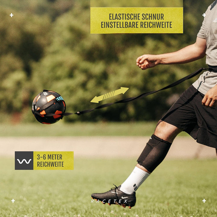 Racetex Fussballtrainer mit Schnur [EINSTELLBARE LÄNGE] - Das perfekte Trainingsgerät für Fussballer