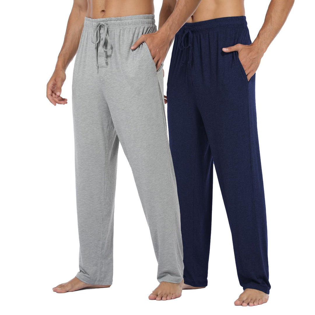 North Bund Herren Schlafanzughose Kurz Pyjamahose 2er Pack Schlafshorts Freizeithose Sommer Nachtwäs