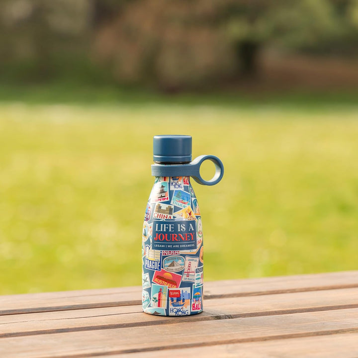 Legami - Vacuum Bottle Hot & Cold Mini, Travel Stickers, Leichte und widerstandsfähige Thermosflasch