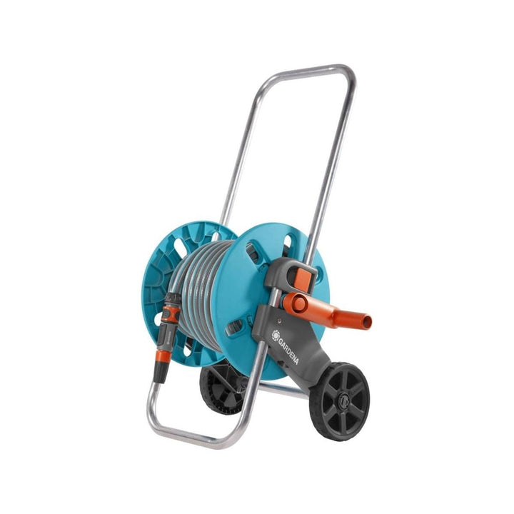 Gardena Carro Aquaroll S Con 20 m de manguera Classic, 13 mm(1/2”) de piezas Original System y Lanza