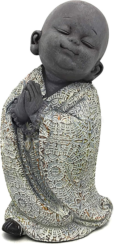 UNUS Buddha Figuren Garten, kleine Mönche 3er Set, Deko Statuen 13 cm, Feng Shui Dekofiguren, Garten