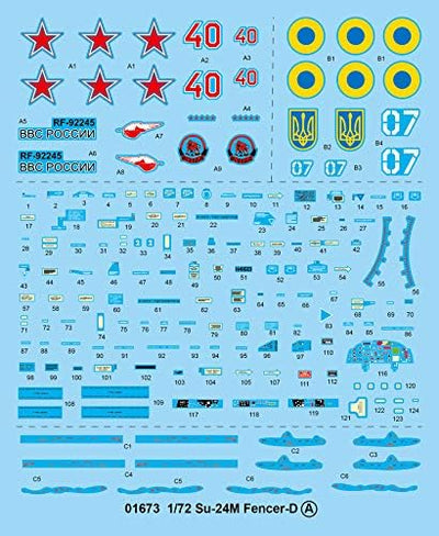 Trumpeter 001673 Su-24,Su-24m Modellbau, Hobby, Zusammenbau, detailliert, Rot/Weiss