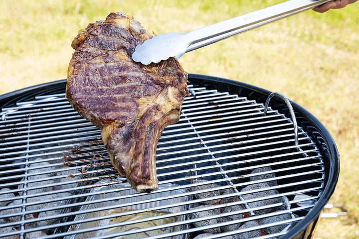 NATERIAL - Set aus 5 Grillbestecken - Edelstahl - Ergonomischer Griff - H.46 cm - Grillkoffer - Gril